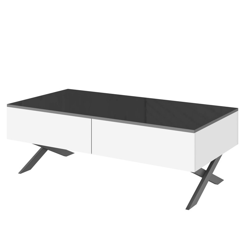 Table basse rectangulaire à miroir