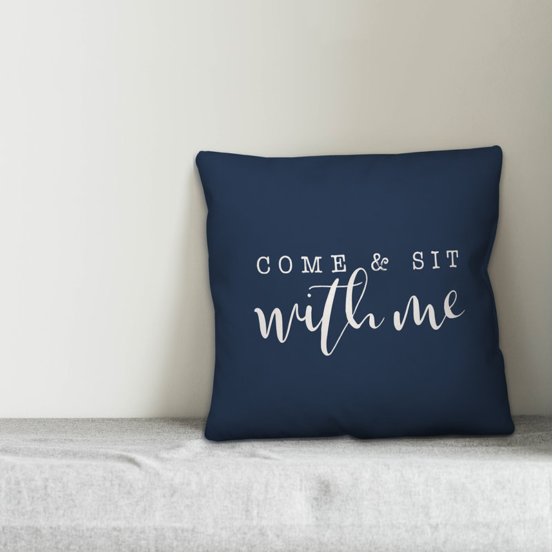 Housse et insert de coussin carré extérieur Come and Sit with Me, H 18 po x l 18 po, Bleu marine