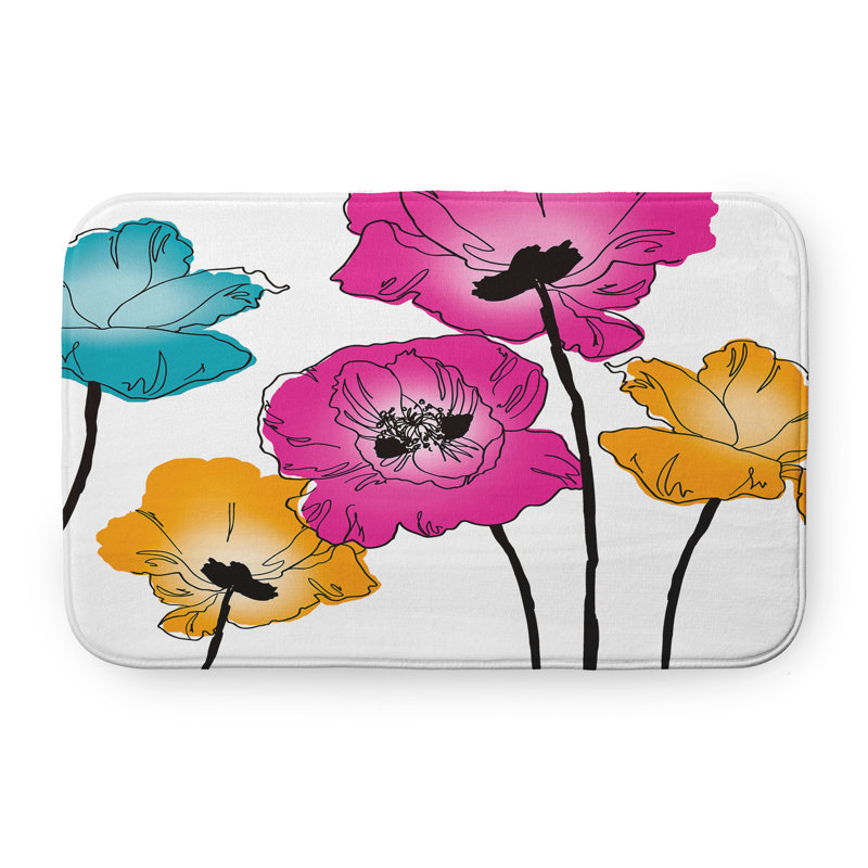 Tapis de bain lilas, L 17 po x L 24 po, Rose