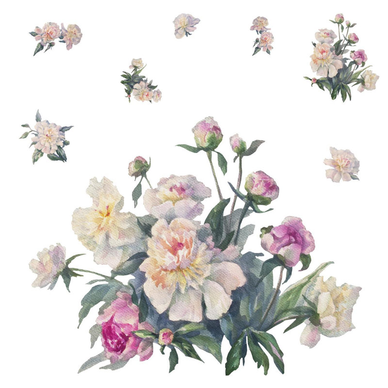 Décalcomanie murale géante et colle-bouquet floral