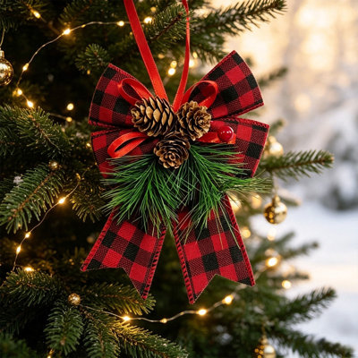 1pcs Small Christmas Decoration Bow Christmas Tree Wreath and Outdoor Decoration Party Atmospheres Decoration Props Christmas Decor Gifts