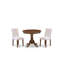 L'ensemble de table de salle à manger 3 pièces contient une table moderne et 2 chaises rembourrées en tissu de polyester beige brume, noyer antique-73189932-73189938-73189940