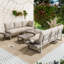6-Seat Outdoor Corner Sofa Set With 2 Tables - Adjustable Recliner, Galvanized Steel Frame, Modular-116512978