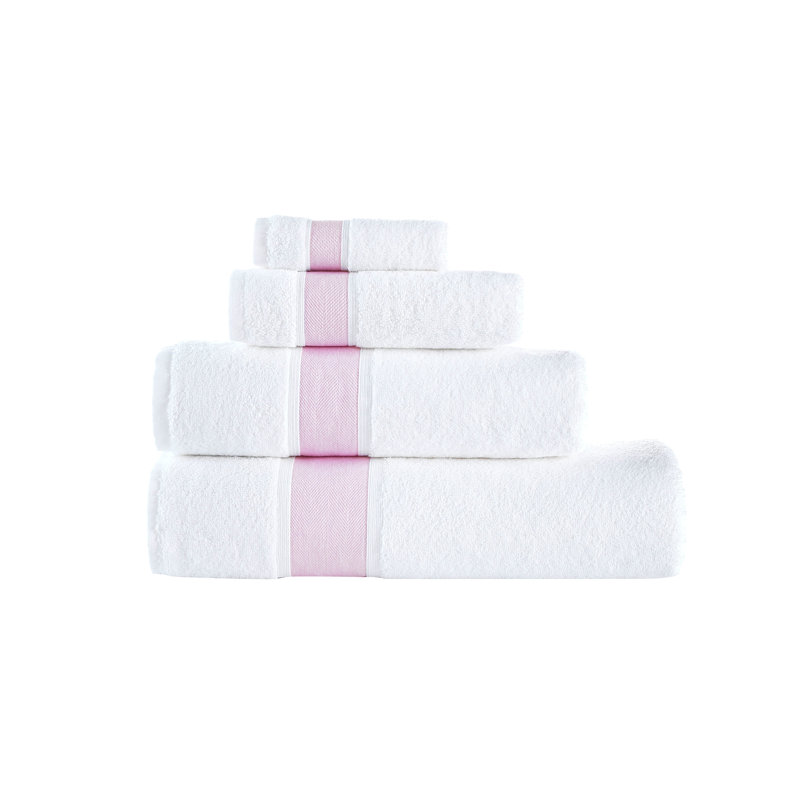 Brooks Brothers Ottoman Rolls Hand Towels, Pink