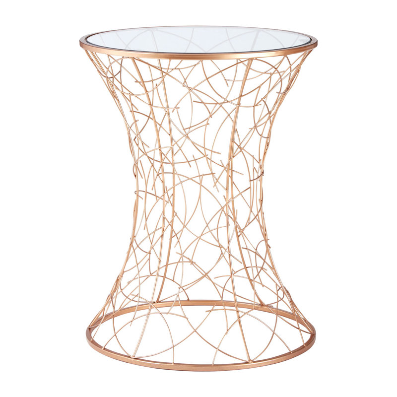 Driffield Glass Top Drum End Table