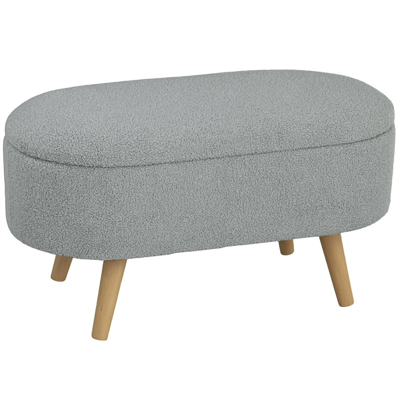 82cm Wide Footstool Ottoman, Grey