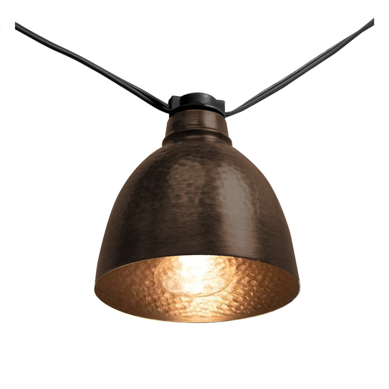 Luisa Electric Café String Lights with 10 Bronze Metal Domes