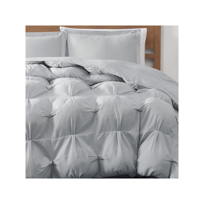 Napperon vraiment doux - rembourré, microfibre douce, Gris, Édredon pour grand lit + 2 taies décoratives