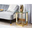 Runcorn Glass Top Cross Legs Square Side Table-40553159