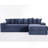 Boneless Oversize Cloud Couch, L-Shape Sofa, Convertible Floor Sleeper Sofa Bed, No Assembly ,Eight Pillows,3-In-1,Side Pocket,Corduroy-360802345-360802347