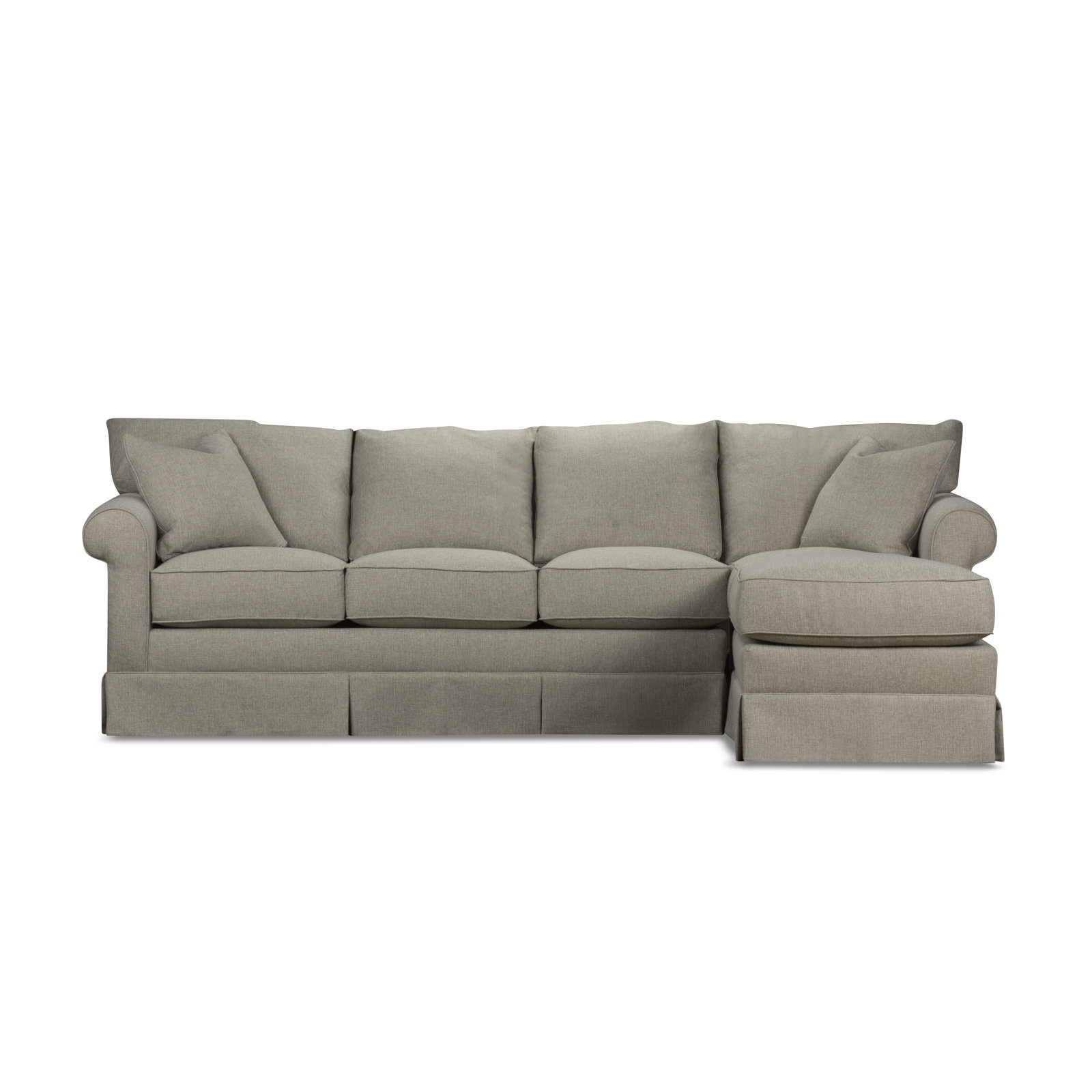 Friedman Sleeper Sectional with Chaise, Right Hand Facing, Drusky Linen Sustain® Basketweave