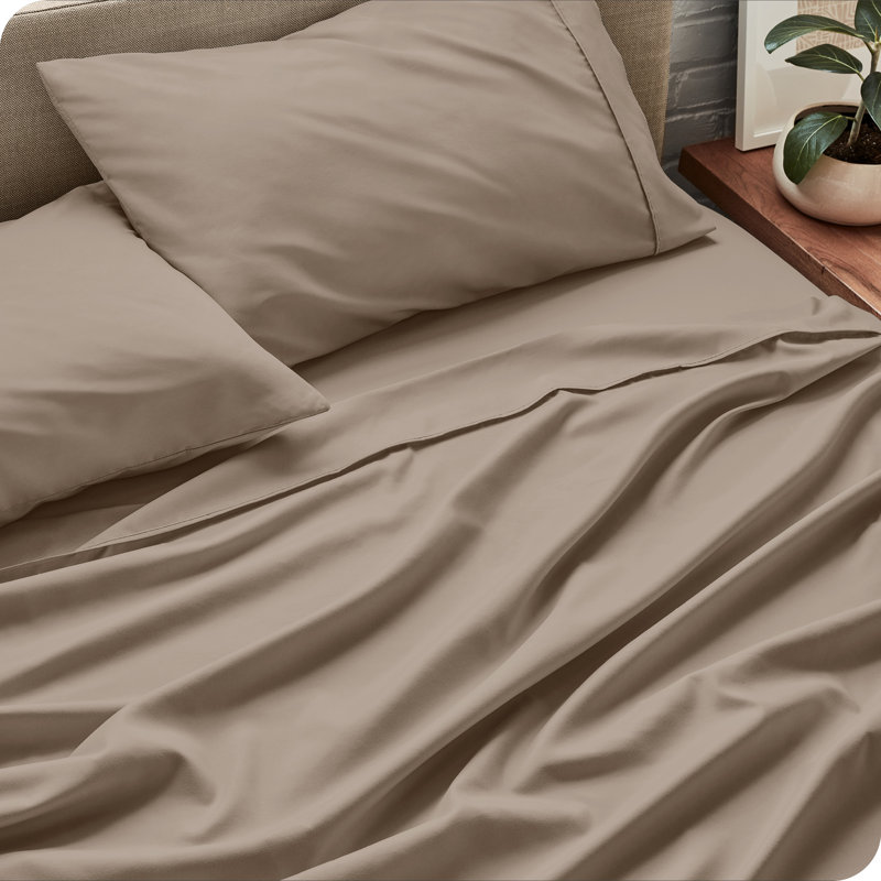Ensemble de draps en microfibre Bare Home, Ensemble de draps pour lit double TG + 1 drap-hous, Galet