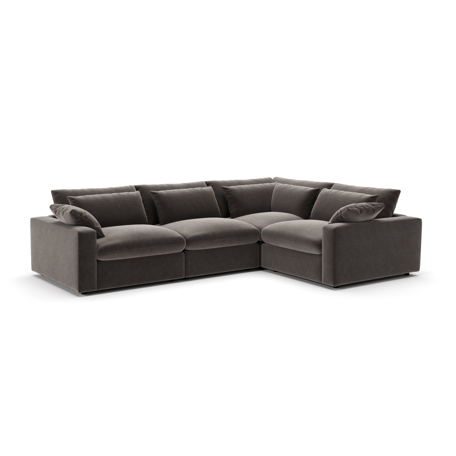 Remy 117'' 4 - Piece Modular Sectional, Andrew Espresso Performance Chenille