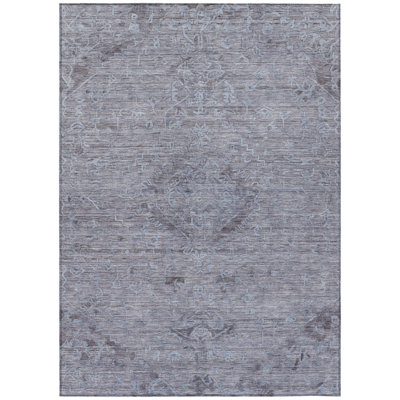 Malia Blue Washable Indoor-Outdoor Rug - 