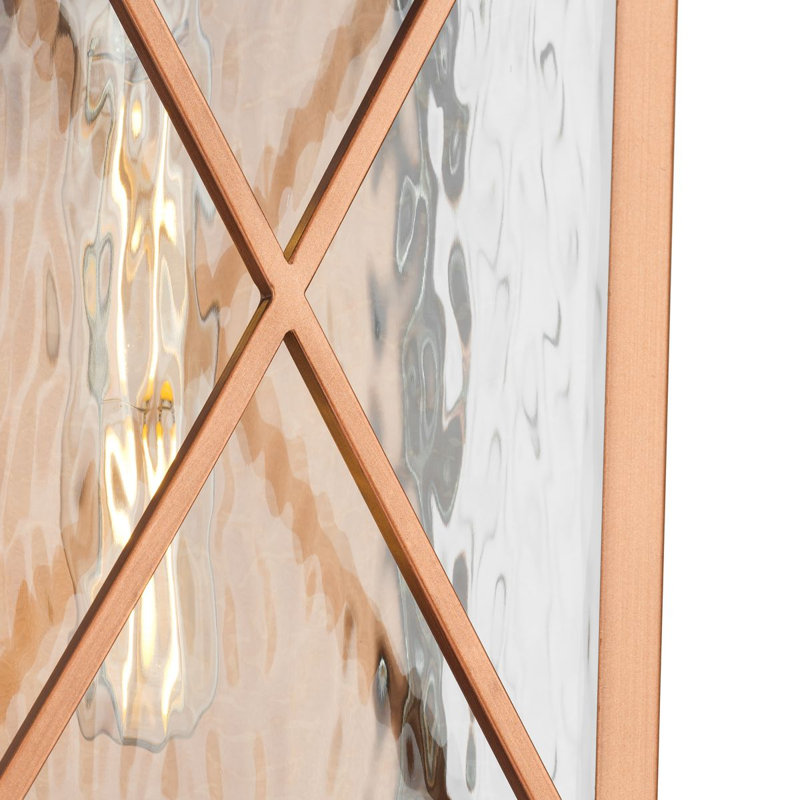 Lanterne murale d'extérieur à intensité variable avec verre d'eau Nahunta , H 21,5 po x l 10 po x P 6,75 po