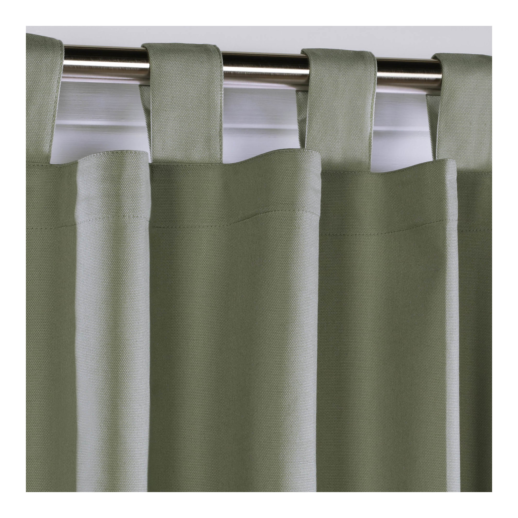 Mcgowen 100% Cotton Solid Room Darkening Thermal Tab Top Curtain Panel, Sage, 40" W X 54" L