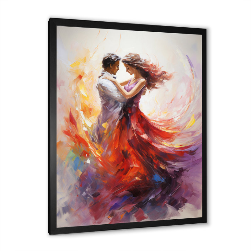 Soulful Dancing IV - Décoration murale de divertissement, H 40 po x l 30 po x P 1,5 po, Cadre photo noir