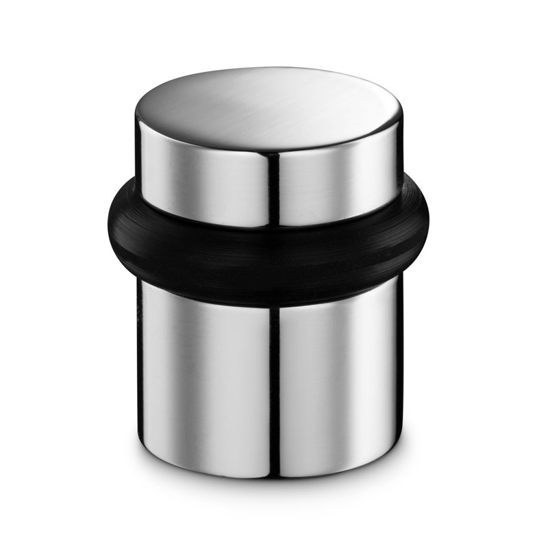 Brass Floor Mount Stop, Polished Chrome, 1.5" H x 1.15" W x 1.15" D