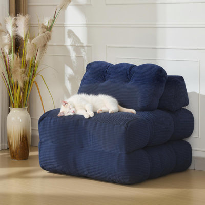 Convertible Folding Sofa Bed Floor Chair with Back Support, Pillow & Soft Mattress, Portable Lounge Sleeper for Home Bedroom