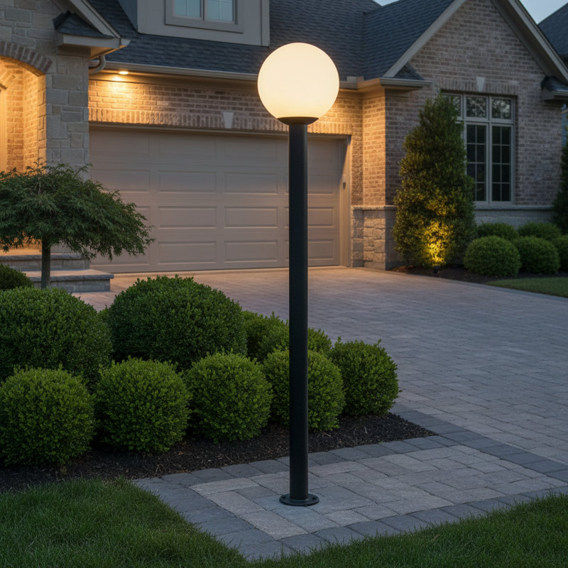 Lampadaire d'extérieur à une lumière de génération Lighting , H 15 po x l 14 po, Noir