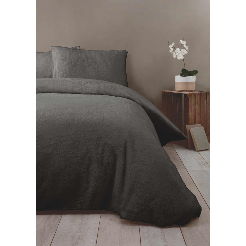 Kirol Bedding with Pillowcases, Double Duvet Cover + 2 Standard Pillowcases, Charcoal