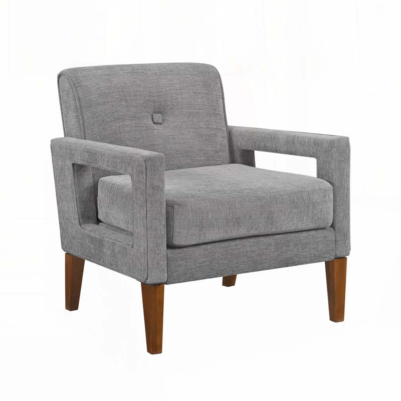 Fauteuil d'appoint, fauteuil club Chenille, Gris