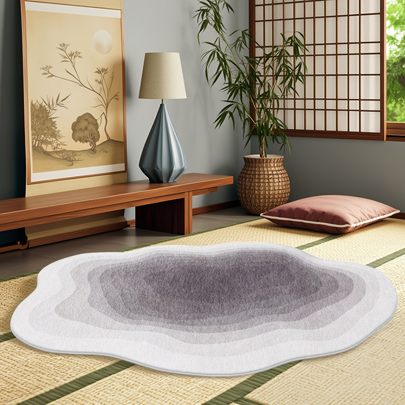 Cloud Waves Rainbow Living Room Rug, Non-Slip Rainbow Rug For Room, Extra Large Learning Carpet For Kids Playroom