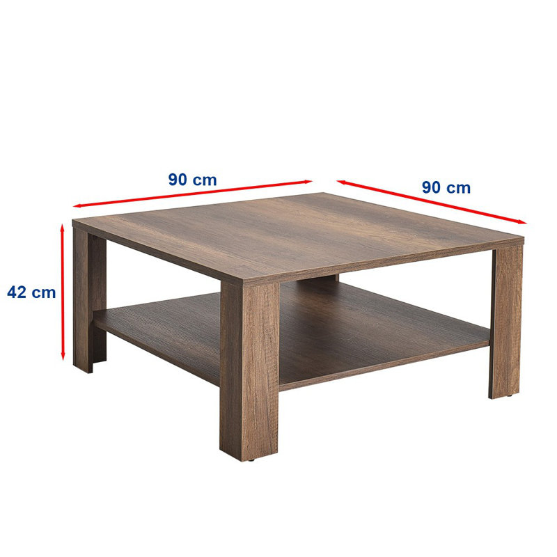 Modern Walnut Coffee Table with Additional Storage, 35.4 x 16.5 x 35.4 inches | 100% Melamine Coated Particle Board for Durability | Elegant Design for Living Room or Office, Stylish and Functional
