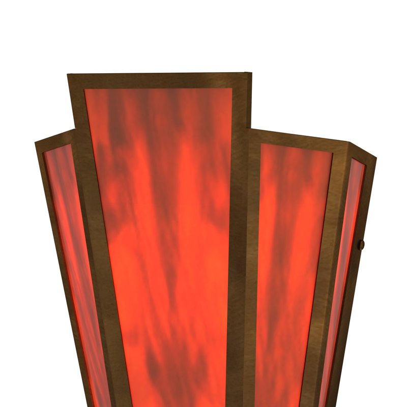 Brum 2 - Light Flush Mounted Sconce, Oil Rubbed Bronze, Amber, Glass