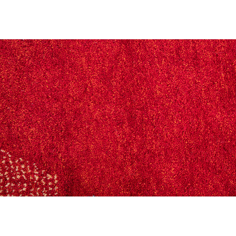 Hand Knotted Wool Red Rug, Round 190cm