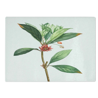 Tempered Glass Anise Flowers Chopping Board