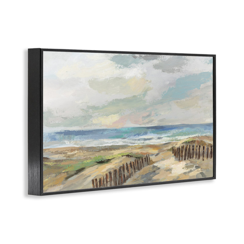 Summer Beach Dunes, estampe numérique encadrée par Silvia Vassileva, Giclée encadrée noir minuit, H 20 po x l 30 po
