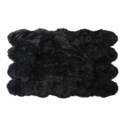 Octo Pelt Faux Fur Washable Black Area Rug - 5' x 7'