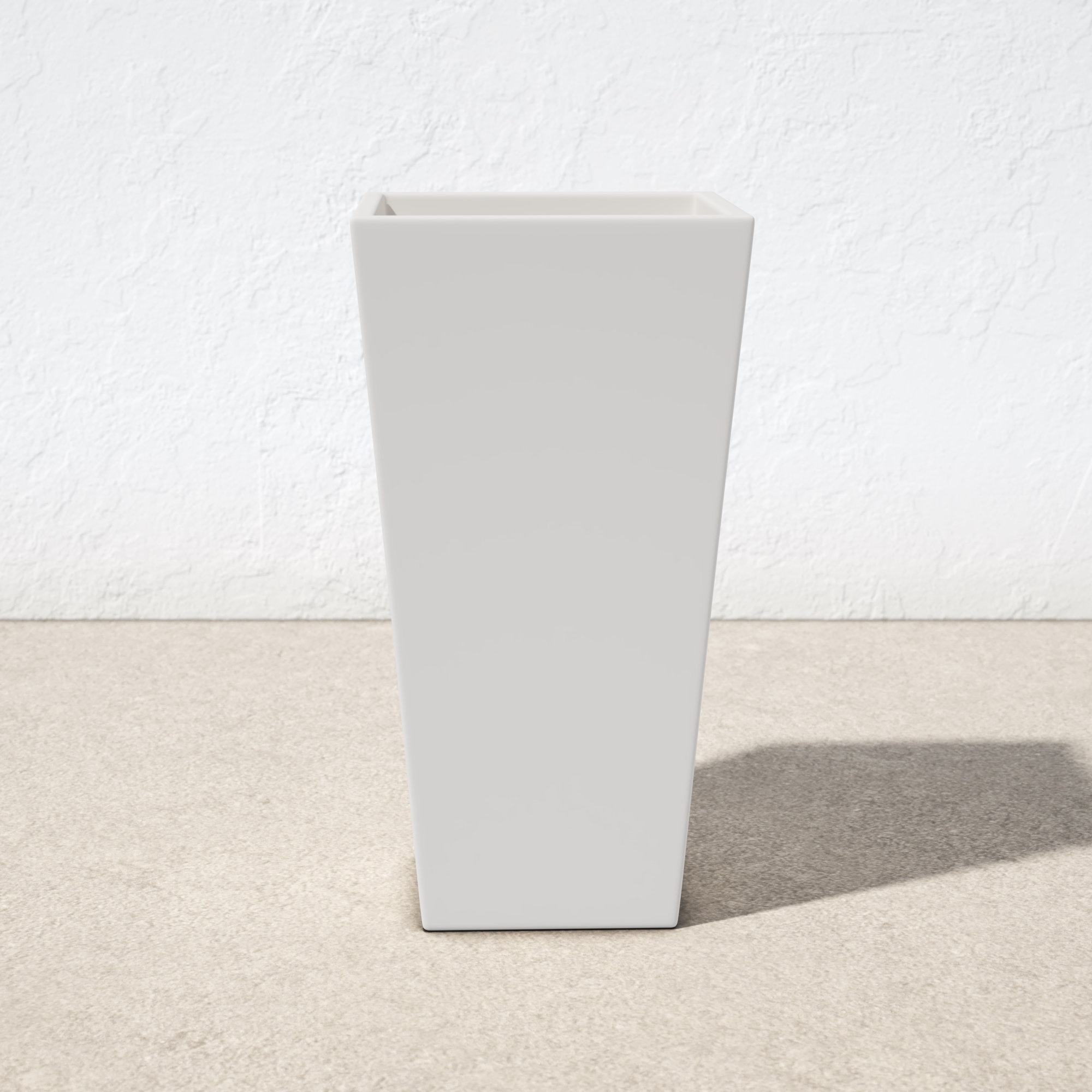 Robards Fiberglass Pot Planter, White, 30" H x 15" W x 15" D