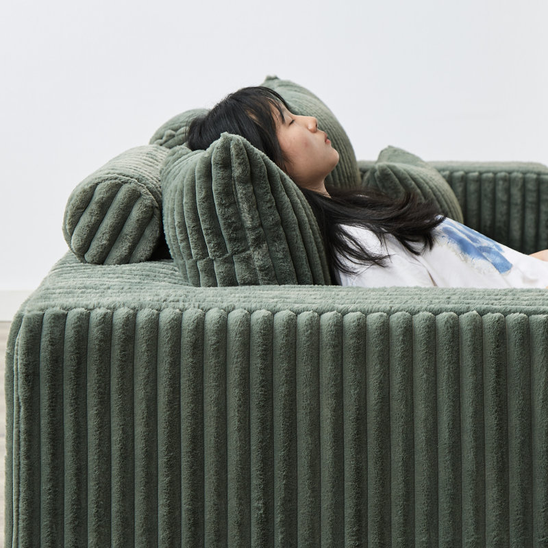 Confortable surdimensionné - 87 po, velours côtelé, amovible, aucun assemblage requis, moelleux de 87 po, pour un confort intérieur