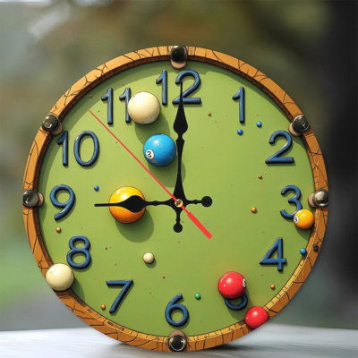 clockthemed billiard balls game set