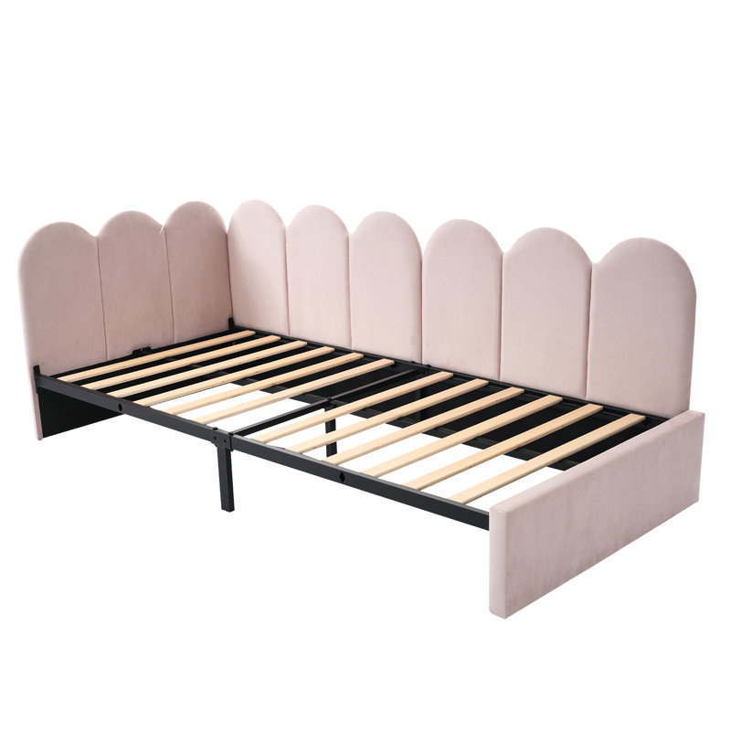 Daybed With 2 Storage Drawers, Pink, Single (3')