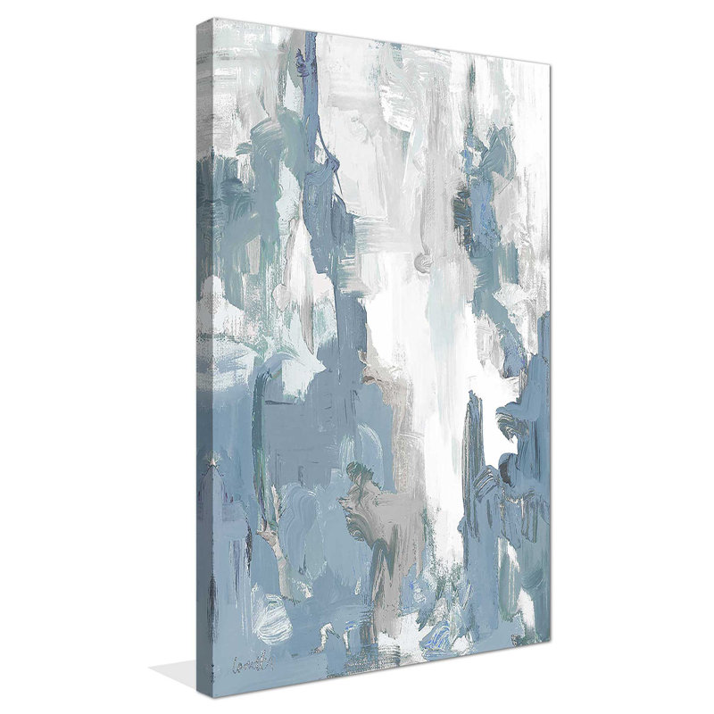 «Blue Serenade I» par Lanie Loreth - Peinture, Toile tendue, H 60 po x l 36 po x P 1,5 po
