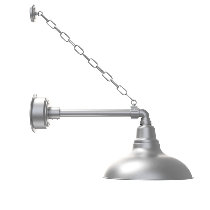 Adesh LED Wall Light, 19" H x 12" W x 25" D, Galvanized Silver