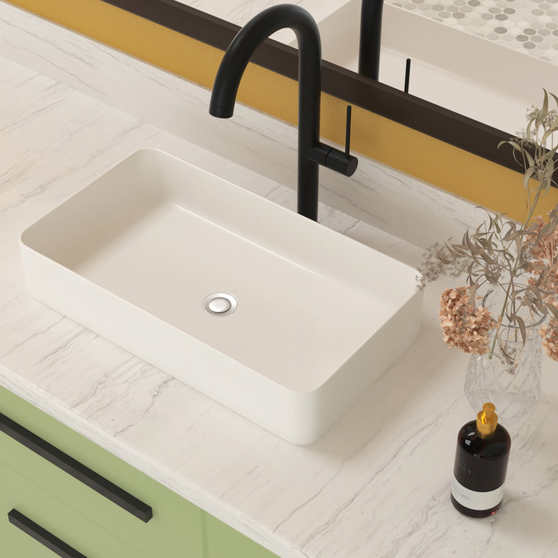 Évier rectangulaire en céramique 24 po x 14 po - Vaisselle, pour plusieurs endroits 24 x 14 blanc, poli, divers réglages
