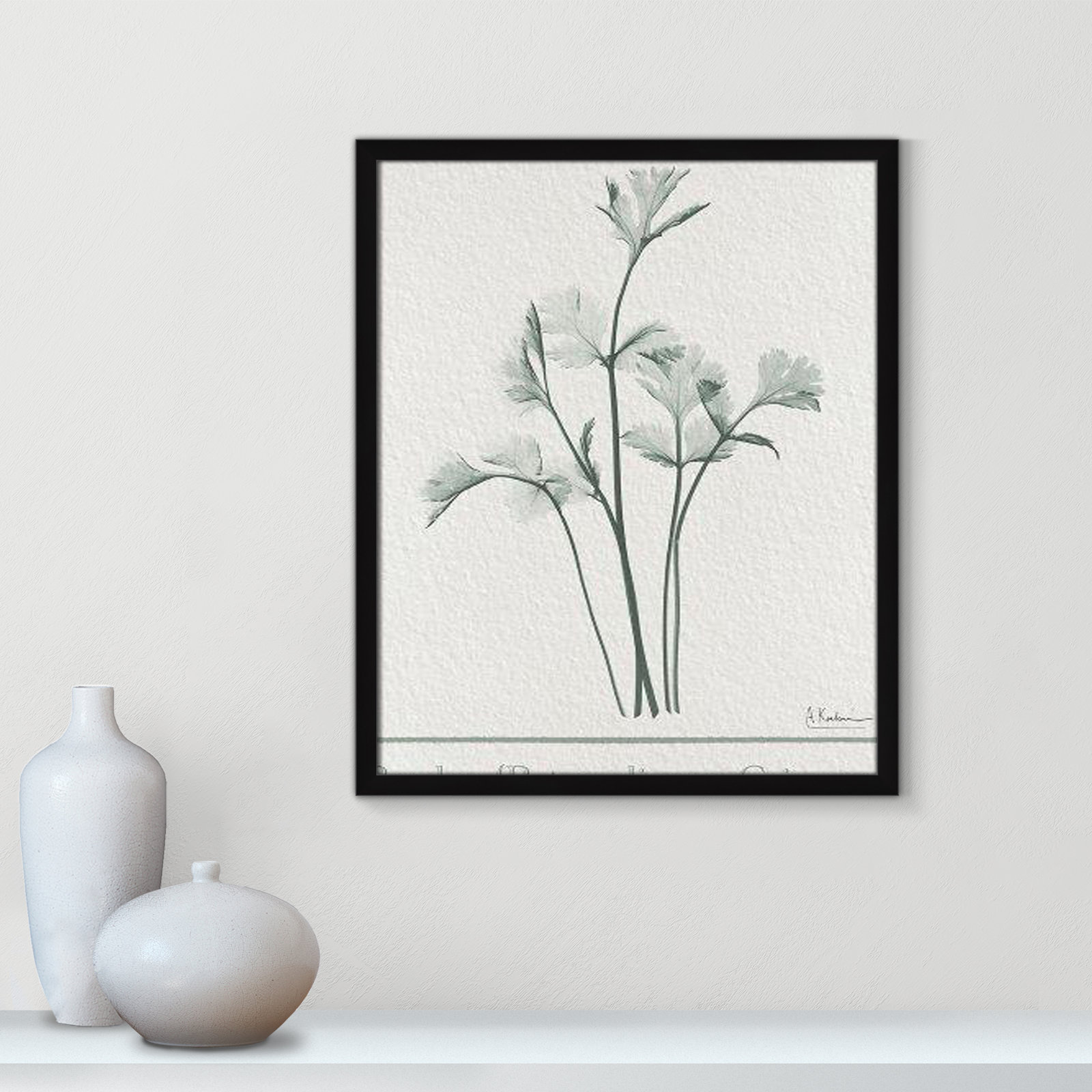 Jeanette "Parsley II" Print by Albert Koetsier, 25.5" H x 21.5" W x 1.25" D, Satin Black Framed Paper