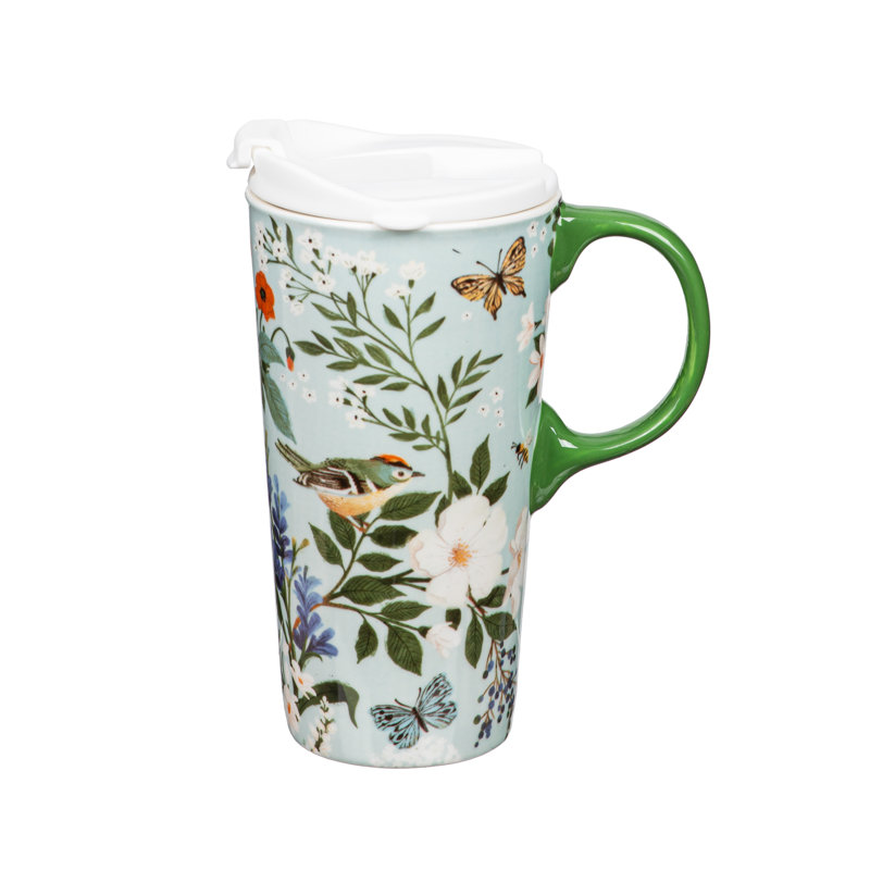 Tasse parfaite en céramique Songbirds Greenhouse Retreat, 17 oz, boîte-cadeau