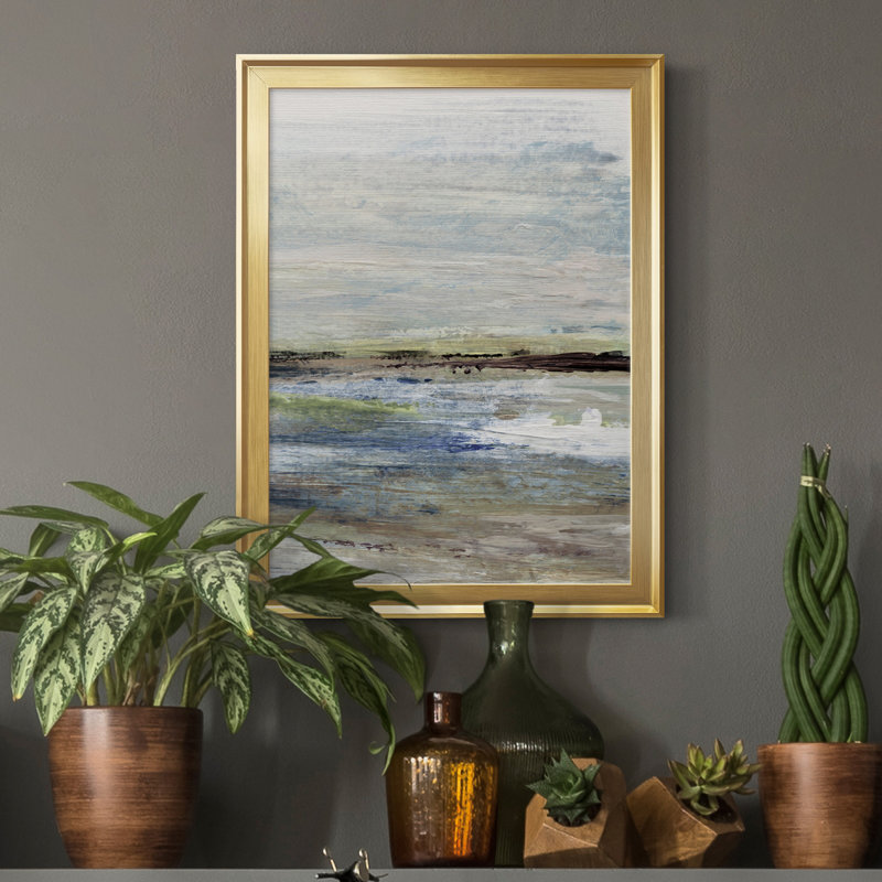 Wetlands II - Peinture sur toile encadrée, H 30,5 po x l 42,5 po x P 1,5 po, Cadre doré