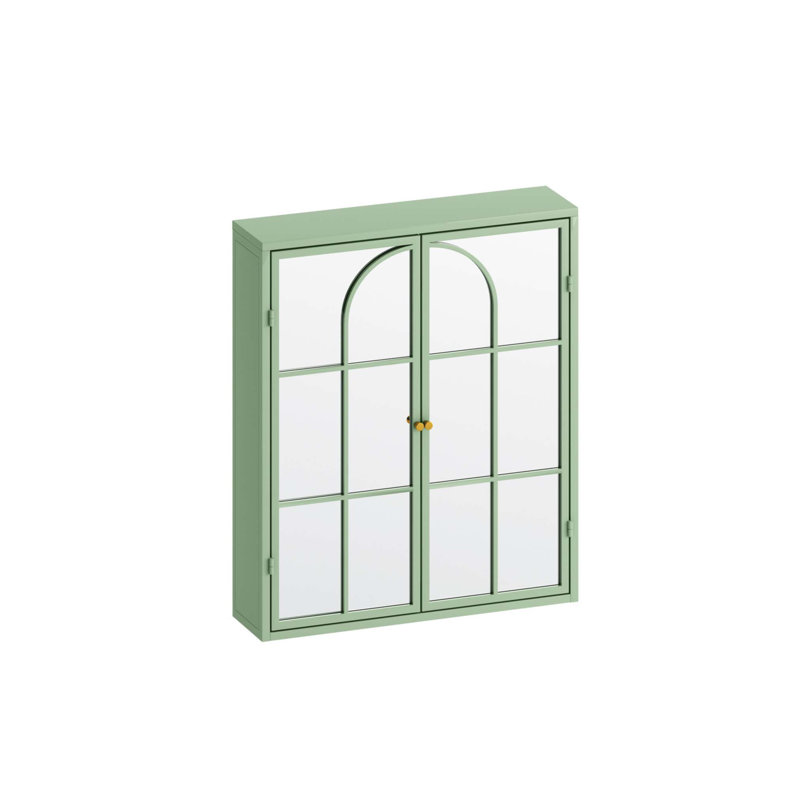 Tachfine 23.62'' W 27.56'' H Wall Medicine Cabinet Mirror Fixed, Green