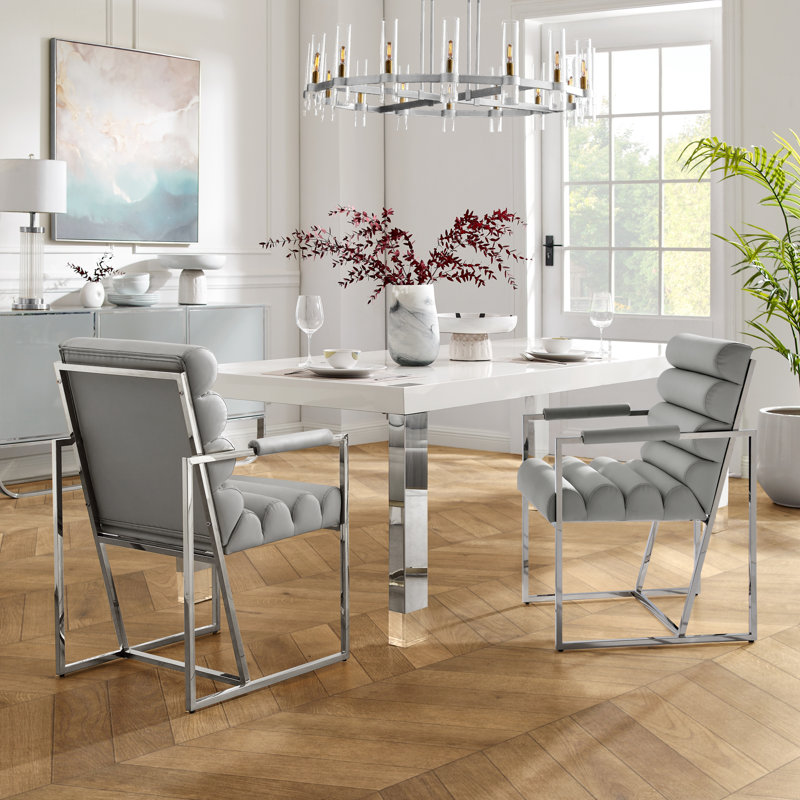 Fauteuil Khole, gris, Chrome