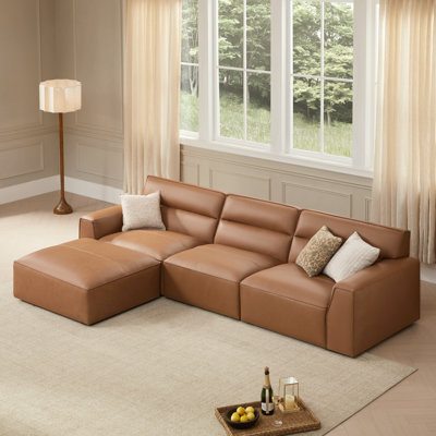 Canapé modulaire en cuir véritable Jenn