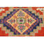 Tapis orange en laine Kazak noué à la main 5 x 8