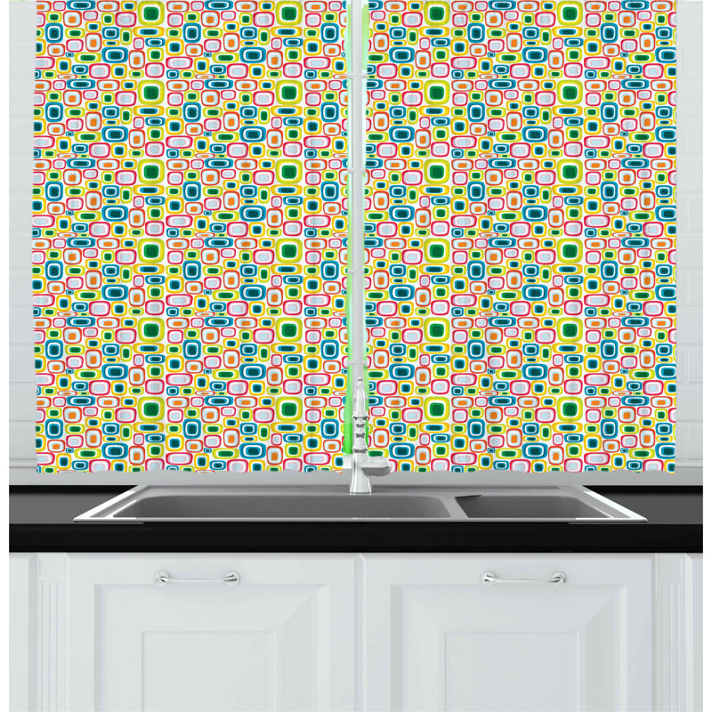 Geometric Tailored Kitchen Curtain