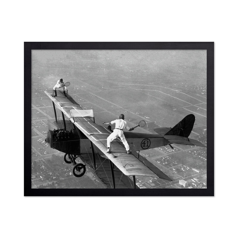 Tennis sur avion, H 12 po x l 16 po, Affiche, Sans cadre