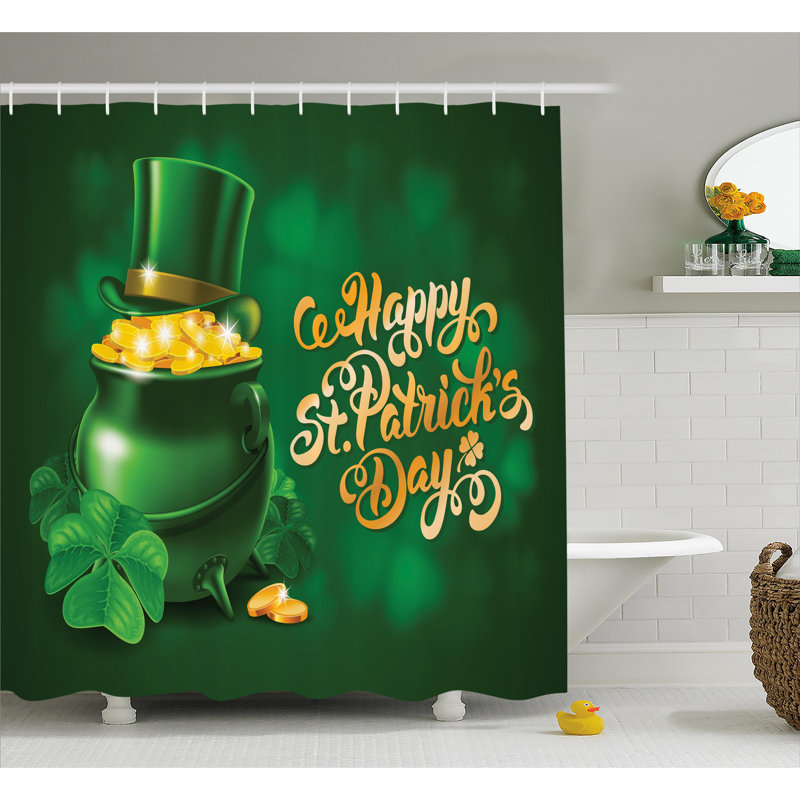 Shower Curtain with Hooks Included, 69" H x 105" W